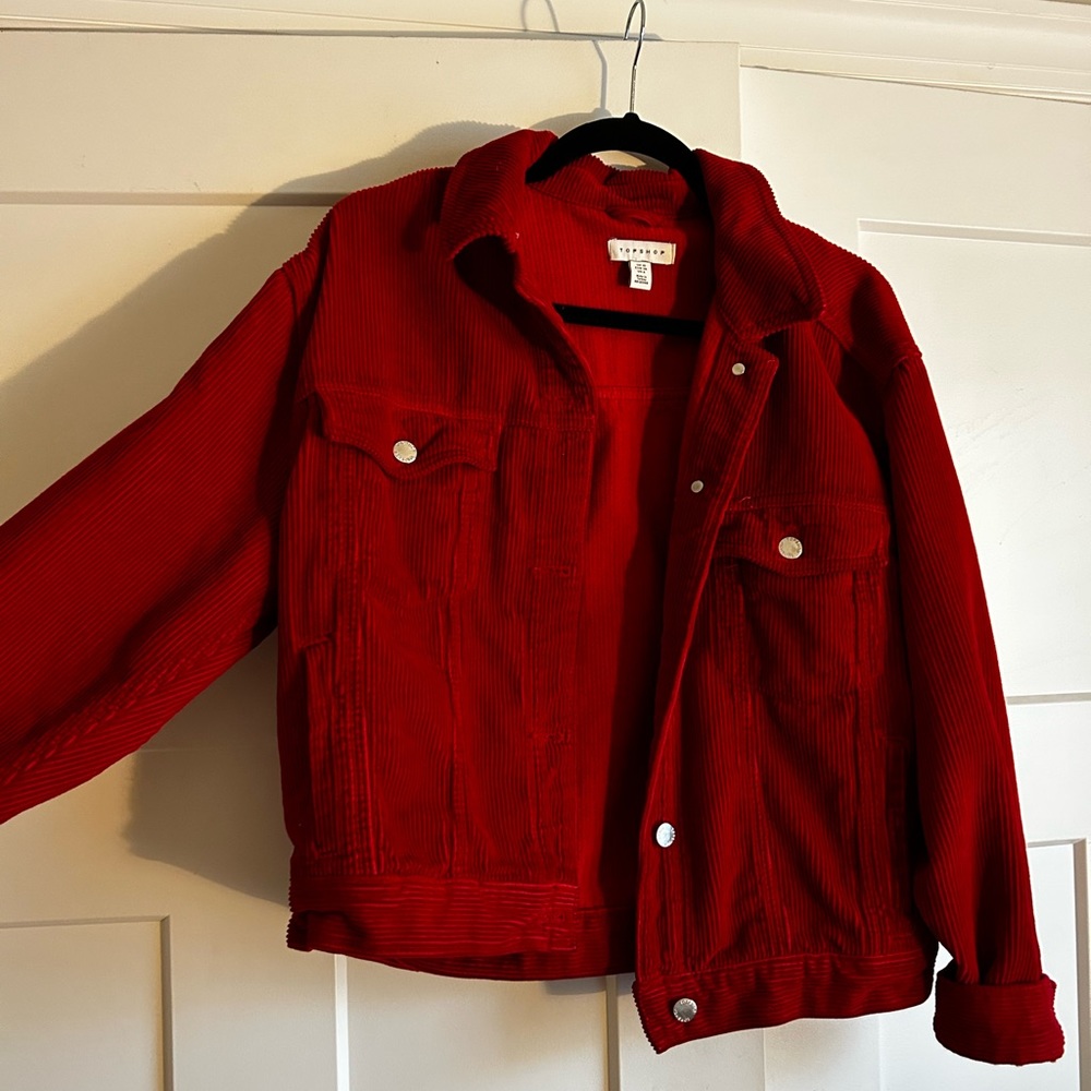Topshop Red Corduroy Jacket
